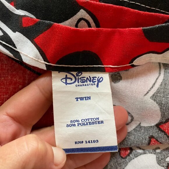 Disney Mickey Mouse All Over Print Twin Flat Sheet 1990s Vintage Crispy New - Picture 5 of 6